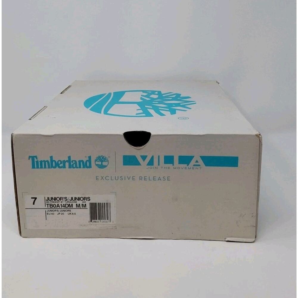Timberland x Villa 6” Premium Boots Aqua Blue Nubuck Juniors Size 7/Women's 8.5 - Picture 16 of 16
